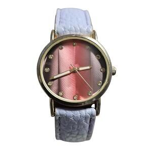 Accutime Women’s Gradient Dial Watch Gold Case Purple Strap PC21J Japan Movt